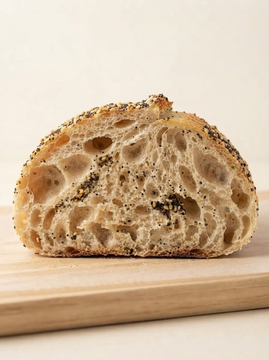 Zaatar sourdough crumb shot by Crumb please