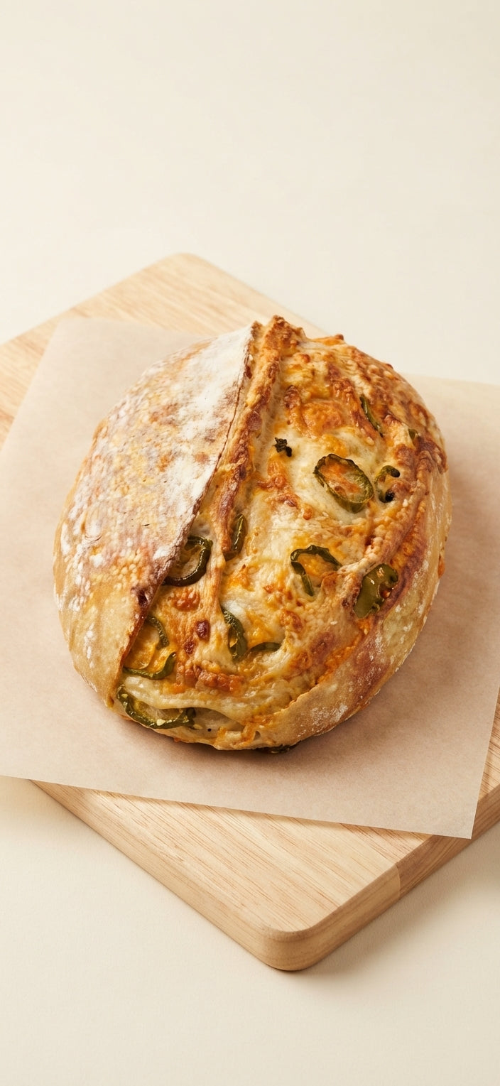 Jalapeño Cheddar sourdough loaf by Crumb please