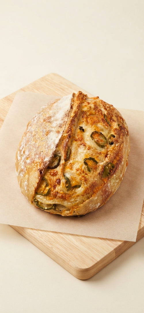 Jalapeño Cheddar sourdough loaf by Crumb please